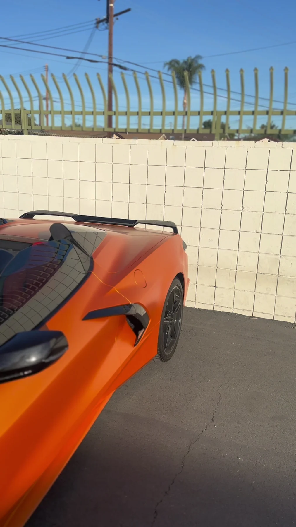 Satin orange Corvette C8 bodywork from Apex Wraps’ portfolio